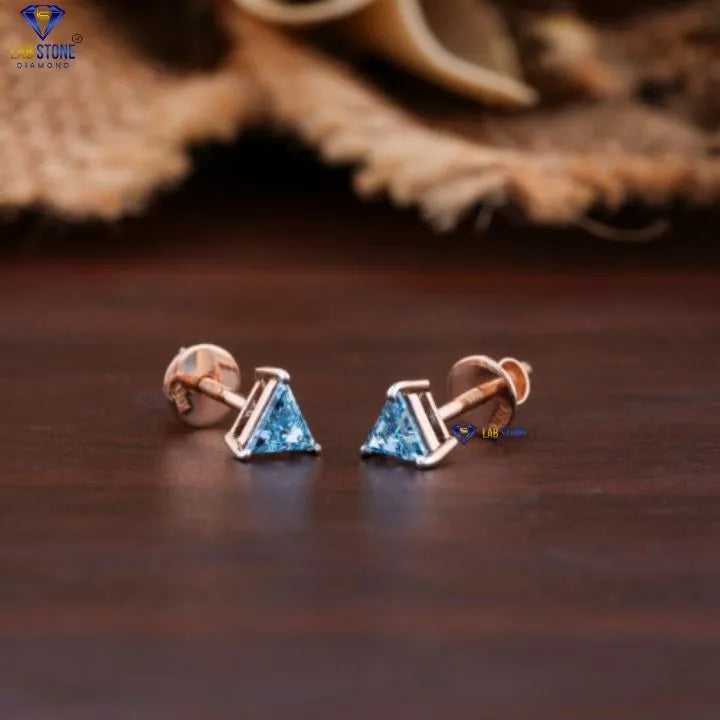 0.69 + Carat F.B.Triangle Cut Diamond Earring, Engagement Earring, Wedding Earring, E Color, VVS2-VS2 Clarity