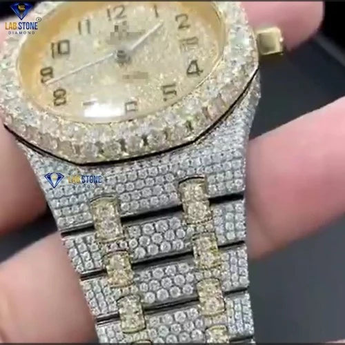 27.85 TDW Round Brilliant Cut Men's Diamond Watch | Luxury Watch | Moissanite Diamond