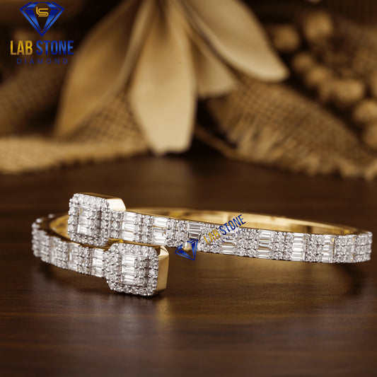 4.75 + Carat Baguette & Round Cut Diamond, Bracelet, Yellow Gold,  Engagement Bracelet, Wedding Bracelet, E Color, VVS2-VS2 Clarity