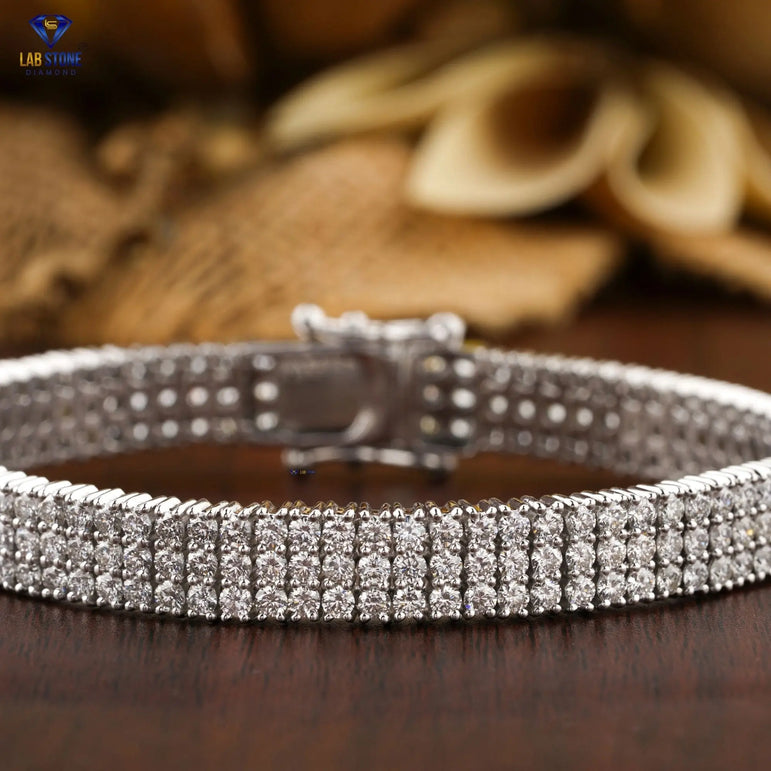 6.99 + Carat Round Cut Diamond, White Gold, Diamond Bracelet, Engagement Bracelet, Wedding Bracelet, E Color, VVS2-VS2 Clarity