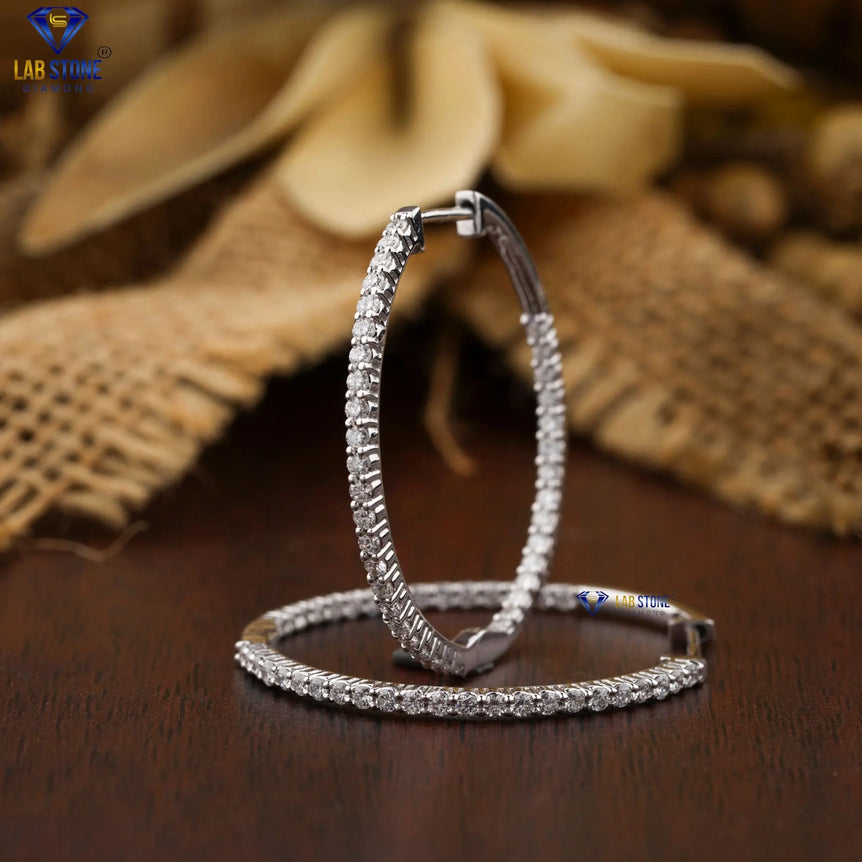 0.912+ Carat Round Brilliant Cut Diamond Earring, Engagement Earring, Wedding Earring, E Color, VVS2-VS2 Clarity