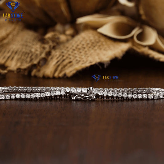 1.94 + Carat Round Cut Diamond, Tennis Bracelet, Square setting, White Gold ,Engagement Bracelet, Wedding Bracelet, E Color, VVS2-VS2 Clarity