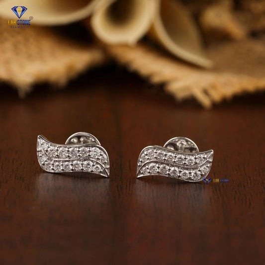 0.31 +Carat Round Cut Diamond Earring, White Gold, Engagement Earring, Wedding Earring, E Color, VVS2-VS2 Clarity