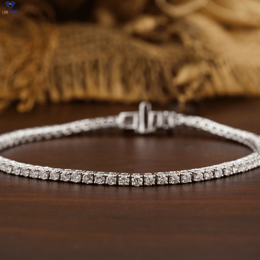 4.41 + Carat Round Cut Diamond, Tennis Bracelet, White Gold, Engagement Bracelet, Wedding Bracelet, E Color, VVS2-VS2 Clarity