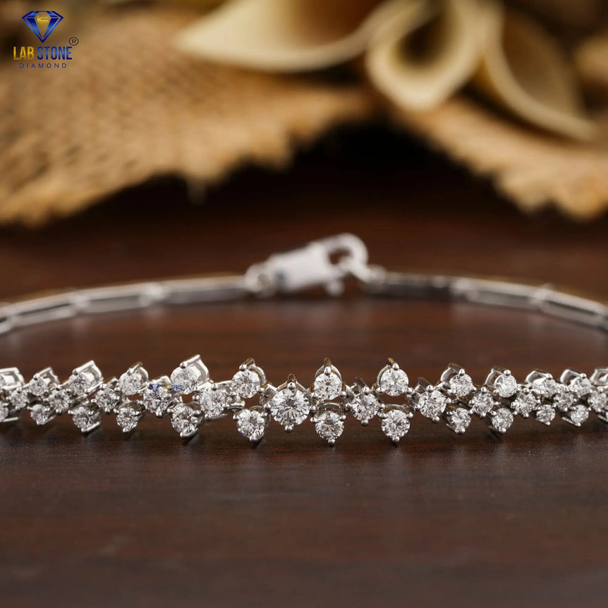 1.342 + Carat Round Cut Diamond, Diamond Bracelet, White Gold, Engagement Bracelet, Wedding Bracelet, E Color, VVS2-VS2 Clarity