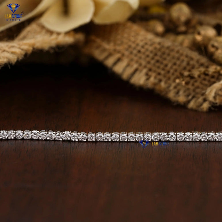 4.60 + Carat Round Cut Diamond, Tennis Bracelet, White Gold, Engagement Bracelet, Wedding Bracelet, E Color, VVS2-VS2 Clarity