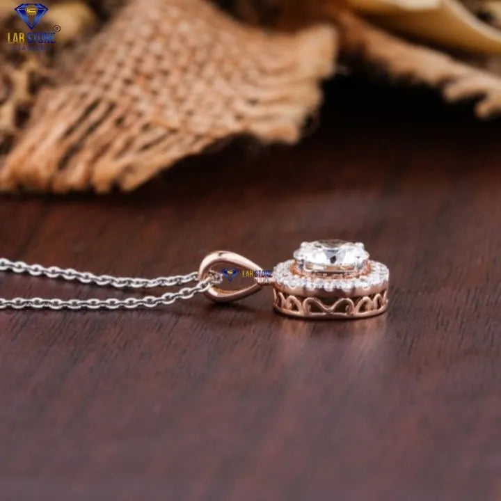 1.72 + Carat Round Cut Diamond Pendant, Engagement Pendant, Wedding Pendant, E Color, VVS2-VS2 Clarity