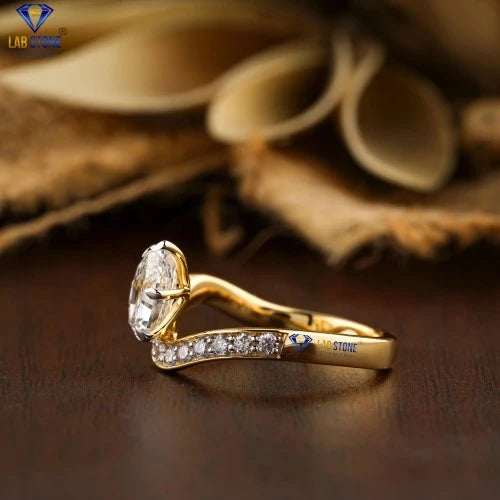 1.56+ Carat Pear & Round Cut  Diamond Ring, Engagement Ring, Wedding Ring, E Color, VVS2-VS2 Clarity