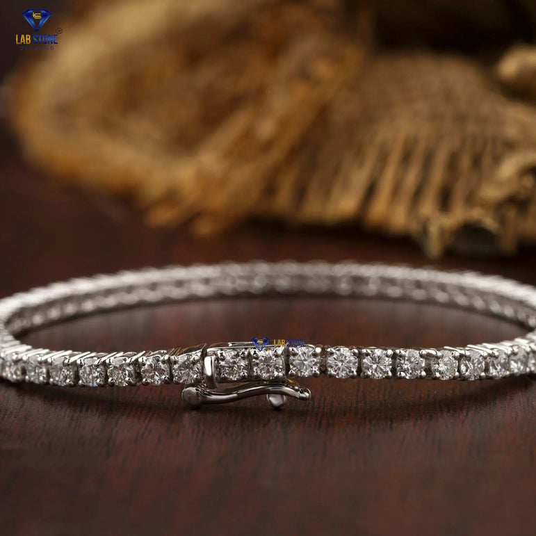 4.80 + Carat Round Cut Diamond ,Tennis Bracelet, White Gold, Engagement Bracelet, Wedding Bracelet, E Color, VVS2-VS2 Clarity