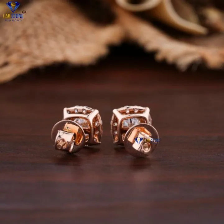 1.81 +Carat  Round Diamond Earring, Rose Gold, Engagement Earring, Wedding Earring, E Color, VVS2-VS2 Clarity