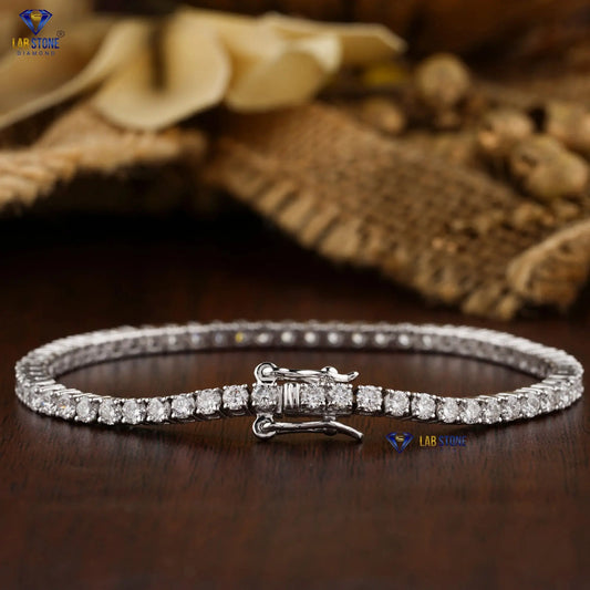 2.62 + Carat Round Cut Diamond, Tennis Bracelet, White Gold, Engagement Bracelet, Wedding Bracelet, E Color, VVS2-VS2 Clarity