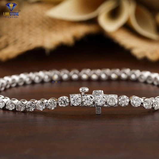 5.58+ Carat Round Cut Diamond, Tennis Bracelet, White Gold, Engagement Bracelet, Wedding Bracelet, E Color, VVS2-VS2 Clarity