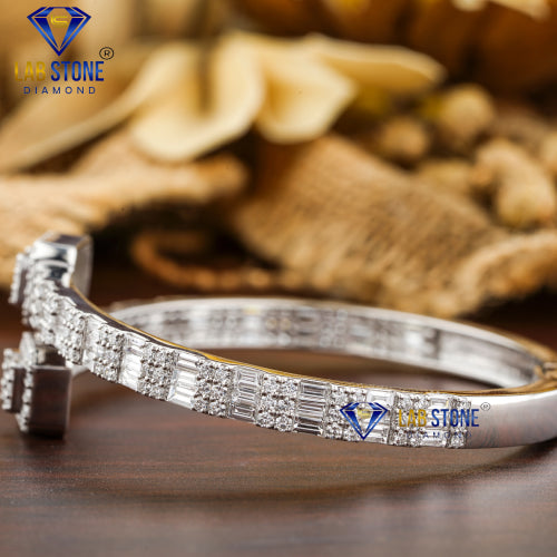 4.75 + Carat Baguette & Round Cut Diamond,  Bracelet, White Gold, Engagement Bracelet, Wedding Bracelet, E Color, VVS2-VS2 Clarity