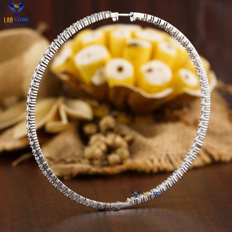6.93 + Carat Round Cut Diamond Earring, White Gold, Engagement Earring, Wedding Earring, E Color, VVS2-VS2 Clarity