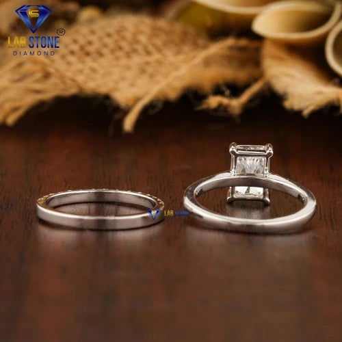 1.70 + Carat Radiant & Round Diamond White Gold ring , Engagement Ring, Wedding Ring, E Color, VVS2-VS2 Clarity
