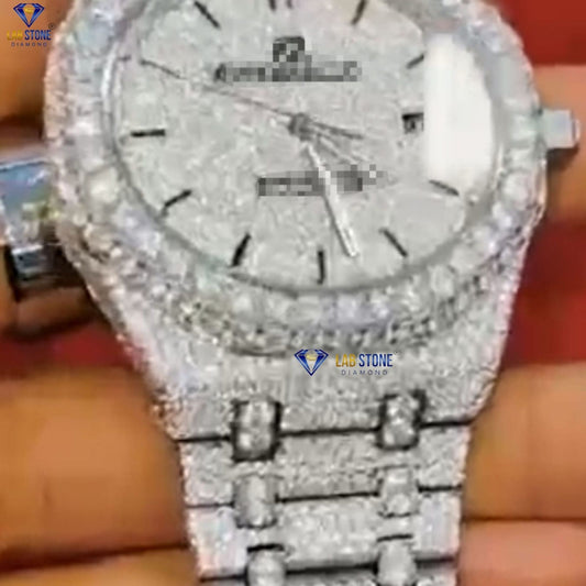 27.85 TDW Round Brilliant Cut Diamond | Diamond Watch | Moissanite Diamond | Luxury Watch