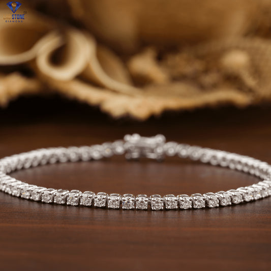 2.84+ Carat Round Cut Diamond Bracelet, Engagement Bracelet, Wedding Bracelet, E Color, VVS2-VS2 Clarity