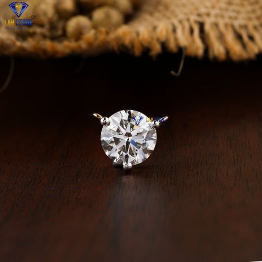 7.49 + Carat Round Brilliant Cut Diamond Pendant And Earring, Engagement Pendant And Earring, Wedding Pendant And Earring, E Color, VVS2-VS2 Clarity