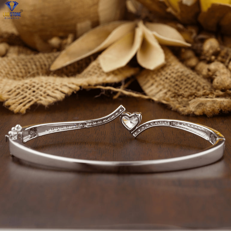 1.48 + Carat Heart & Round Cut Diamond Bracelet, Engagement Bracelet, Wedding Bracelet, E Color, VVS2-VS2 Clarity