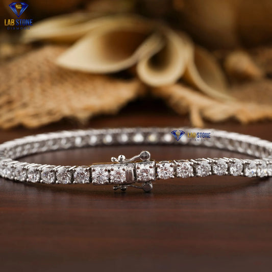 4.60 + Carat Round  Cut Diamond, Tennis Bracelet, White Gold, Engagement Bracelet, Wedding Bracelet, E Color, VVS2-VS2 Clarity