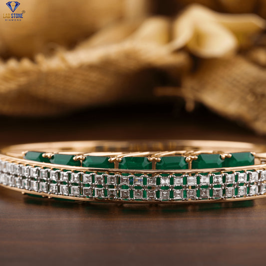 17.1+ Carat Carre & F.G.Emerald Gem Stone Diamond, Diamond Bracelet , Rose  Gold ,  Engagement Bracelet, Wedding Bracelet, E Color, VVS2-VS2 Clarity