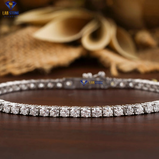 5.20 + Carat Round Cut Diamond Bracelet, Tennis Bracelet, White Gold, Engagement Bracelet, Wedding Bracelet, E Color, VVS2-VS2 Clarity