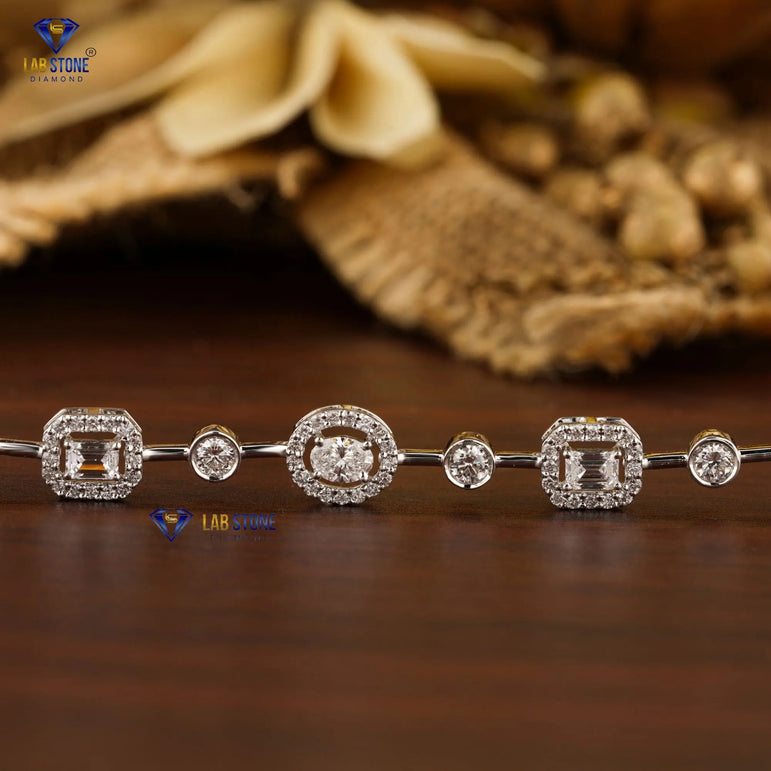 1.70 + Carat Round, Emerald, Oval And Heart Cut Diamond , Diamond Bracelet , White Gold , Engagement Bracelet, Wedding Bracelet, E Color, VVS2-VS2 Clarity