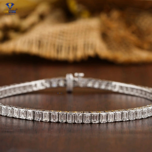 7.59 + Carat Emerald Cut Diamond, White Gold, Tennis Bracelet, Engagement Bracelet, Wedding Bracelet, E Color, VVS2-VS2 Clarity