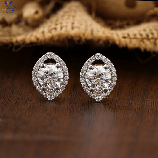 2.543+ Carat Round Cut Diamond Earring, Engagement Earring, Wedding Earring, E Color, VVS2-VS2 Clarity