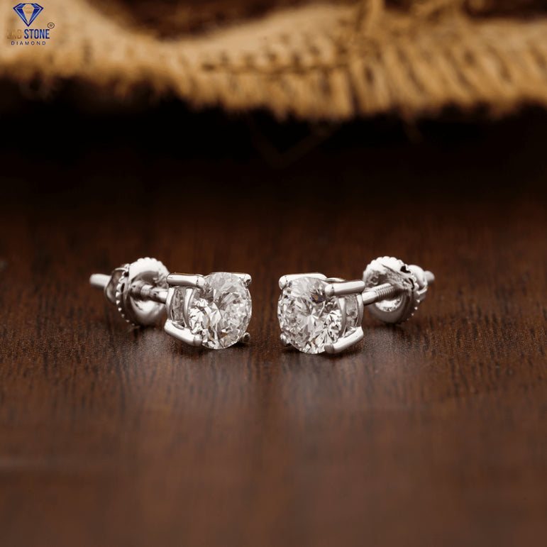 1.07+ Carat Round Brilliant Cut Diamond Earring, Engagement Earring, Wedding Earring, E Color, VVS2-VS2 Clarity