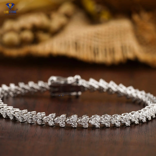 2.82 + Carat Round Cut Diamond, White Gold, Diamond Bracelet, Engagement Bracelet, Wedding Bracelet, E Color, VVS2-VS2 Clarity