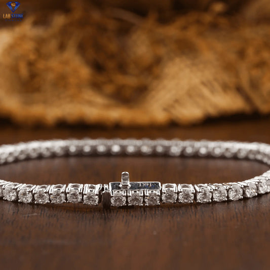 3.71 + Carat Round Cut Diamond, Tennis Bracelet, White Gold, Engagement Bracelet, Wedding Bracelet, E Color, VVS2-VS2 Clarity