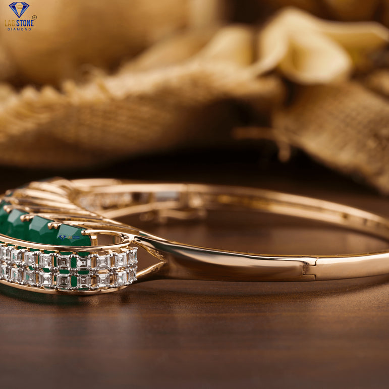 17.1+ Carat Carre & F.G.Emerald Gem Stone Diamond, Diamond Bracelet , Rose  Gold ,  Engagement Bracelet, Wedding Bracelet, E Color, VVS2-VS2 Clarity
