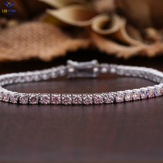 5.78 + Carat F.P.Round Brilliant Cut Diamond Bracelet, White Gold, Tennis Bracelet, Engagement Bracelet, Wedding Bracelet, E Color, VVS2-VS2 Clarity