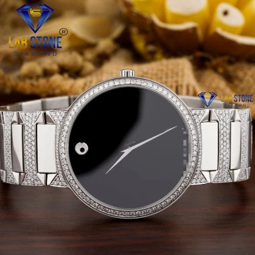 3.40 TDW Round Brilliant Cut | Diamond Watch | Moissanite Diamond | Luxury Watch