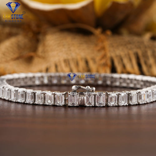 4.06 + Carat Emerald Cut Diamond Bracelet, Tennis Bracelet, White Gold, Engagement Bracelet, Wedding Bracelet, E Color, VVS2-VS2 Clarity