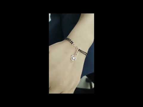 0.17 + Carat  Round Brilliant Cut Diamond, Yellow Gold, Mangalsutra Bracelet, Engagement Bracelet, Wedding Bracelet, E Color, VVS2-VS2 Clarity