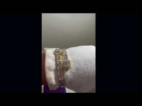 4.75 + Carat Baguette & Round Cut Diamond, Bracelet, Yellow Gold,  Engagement Bracelet, Wedding Bracelet, E Color, VVS2-VS2 Clarity